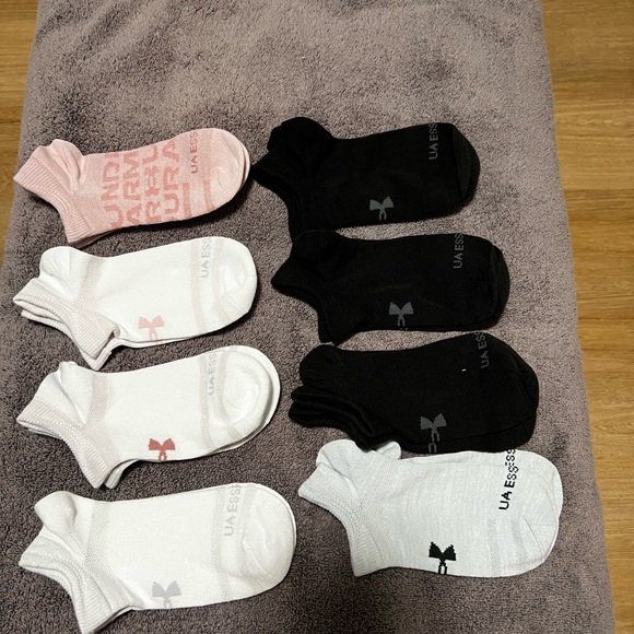 Under Armour Other - Under Armour Women's Athletic Socks - Black, White, Pink. 8 pair bundle.